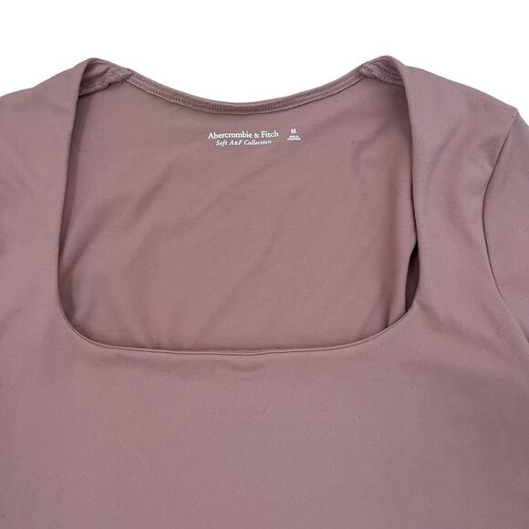 Abercrombie & Fitch Long Sleeeve Seamless Bodysuit Mocha Women’s Size Medium - Picture 4 of 6